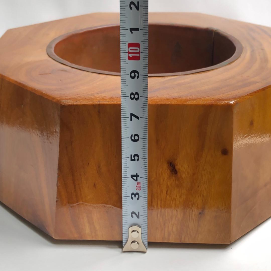 古民具 卓上火鉢 木製 八角形 小型 茶道