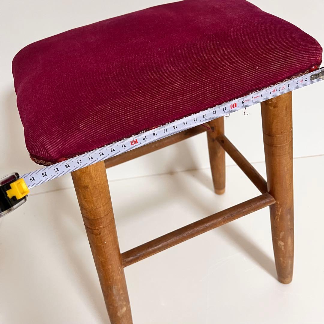 【大人気・ビンテージ】ミシン専用 スツール ベルベット 昭和レトロ