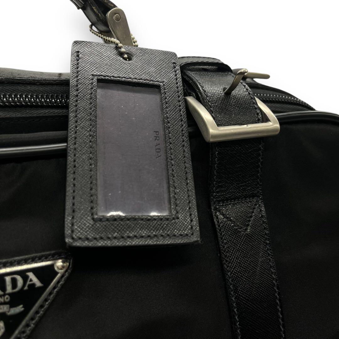 極美品■プラダ　2way　ビジネスバッグ　ナイロン　三角ロゴ　ショルダー付　黒