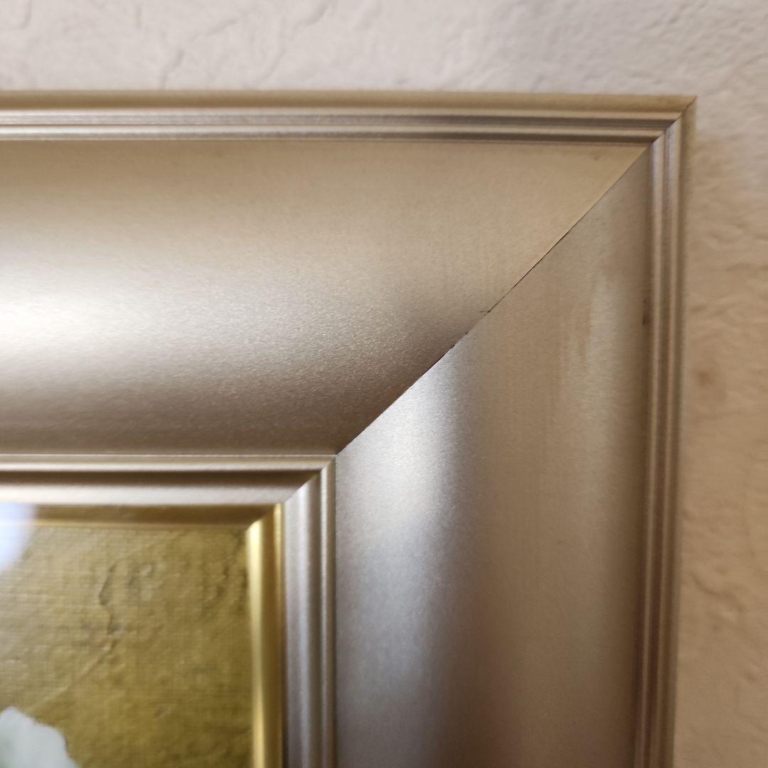 油絵 額入り油彩画 パンジー 肉筆画 額 額入り絵画 花 安田英明