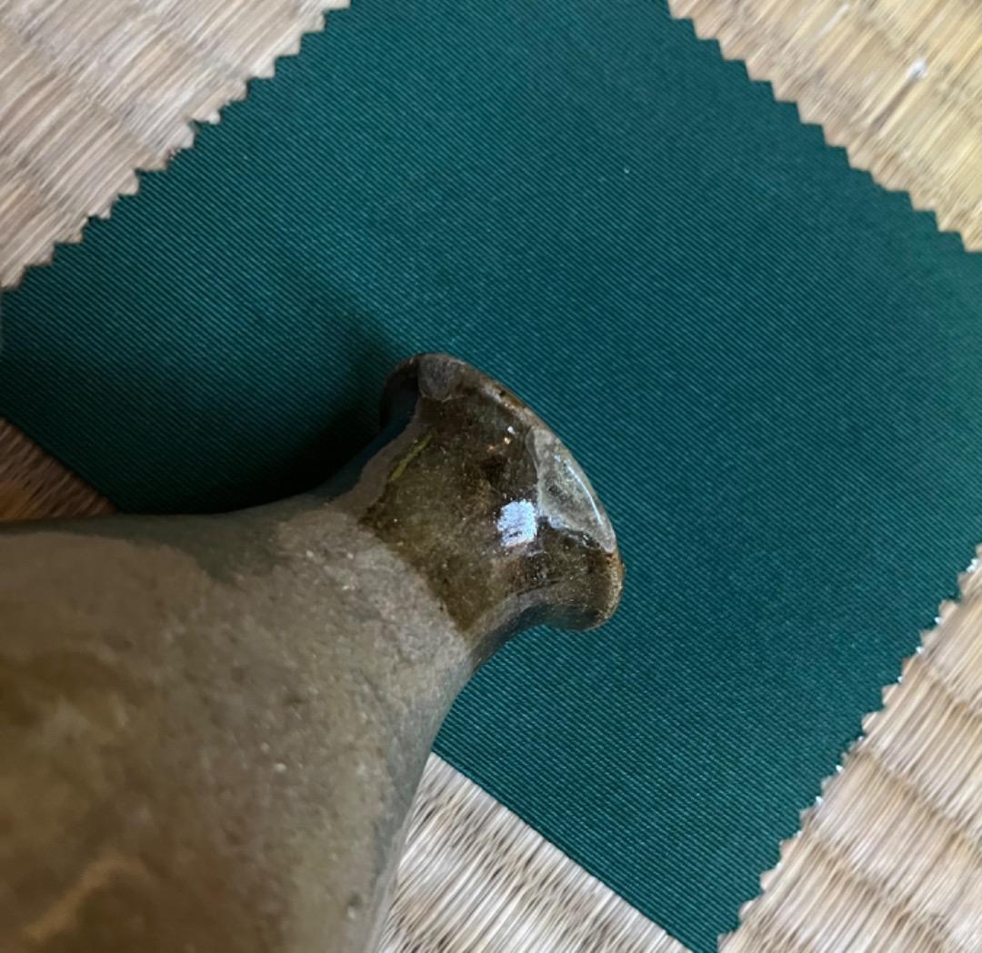 益子焼人間国宝　濱田庄司　縁黒酒器　共箱付き　※補修あり