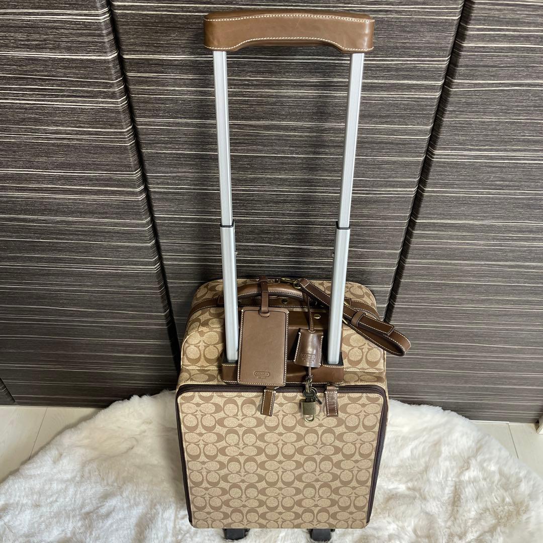 COACH コーチ キャリーケース スーツケース レザー 機内持ち込み用