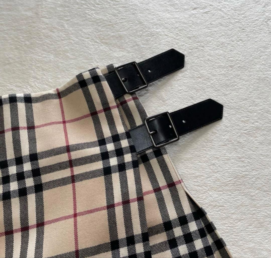 美品 BURBERRY チェック柄 プリーツスカート 膝丈 サイズ38