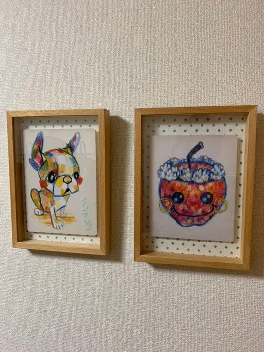 【希少品 】作者 直筆 肉筆 額入り 絵画 豪華２点セット