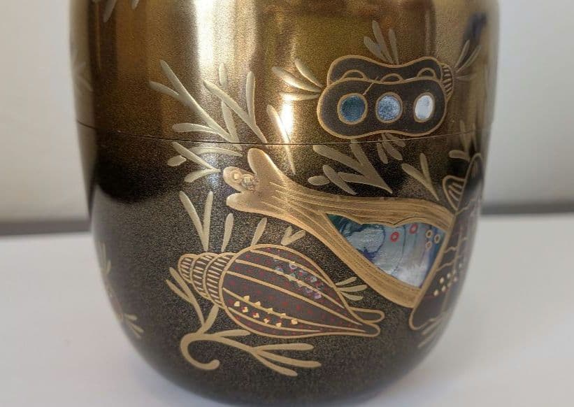 個人秘蔵-茶道具さま専用『海松貝蒔絵』大棗 新家新斎作 棗 茶器