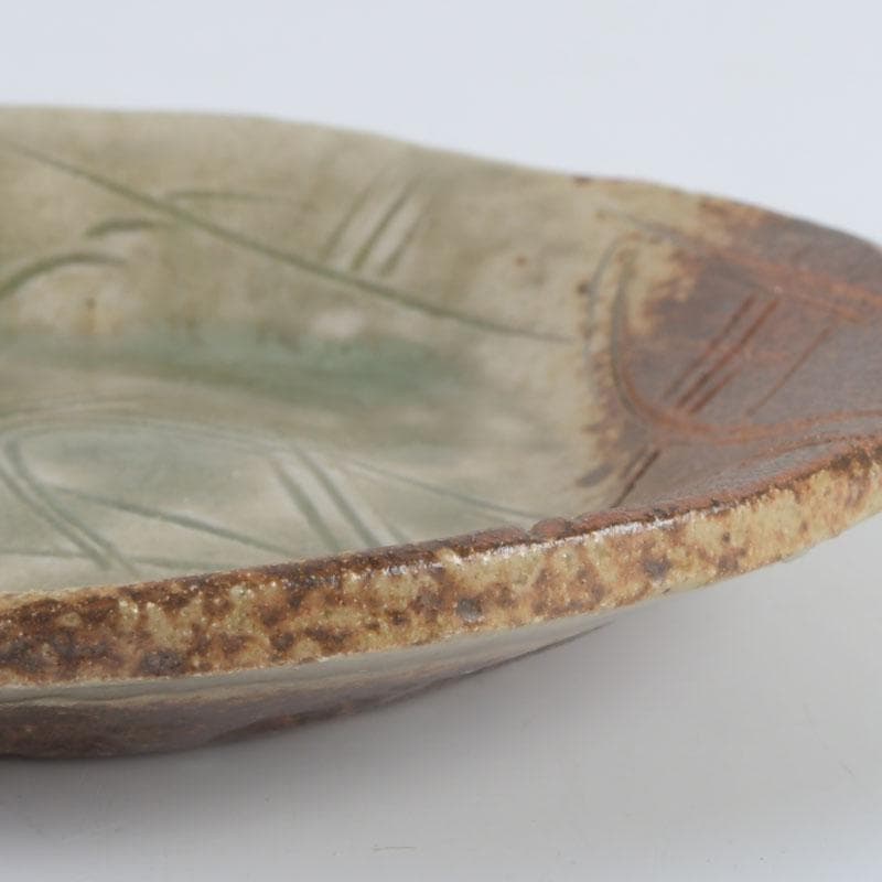 和食器 茶懐石 幸兵衛窯 灰釉 銘々皿 五客 共箱 N 9396