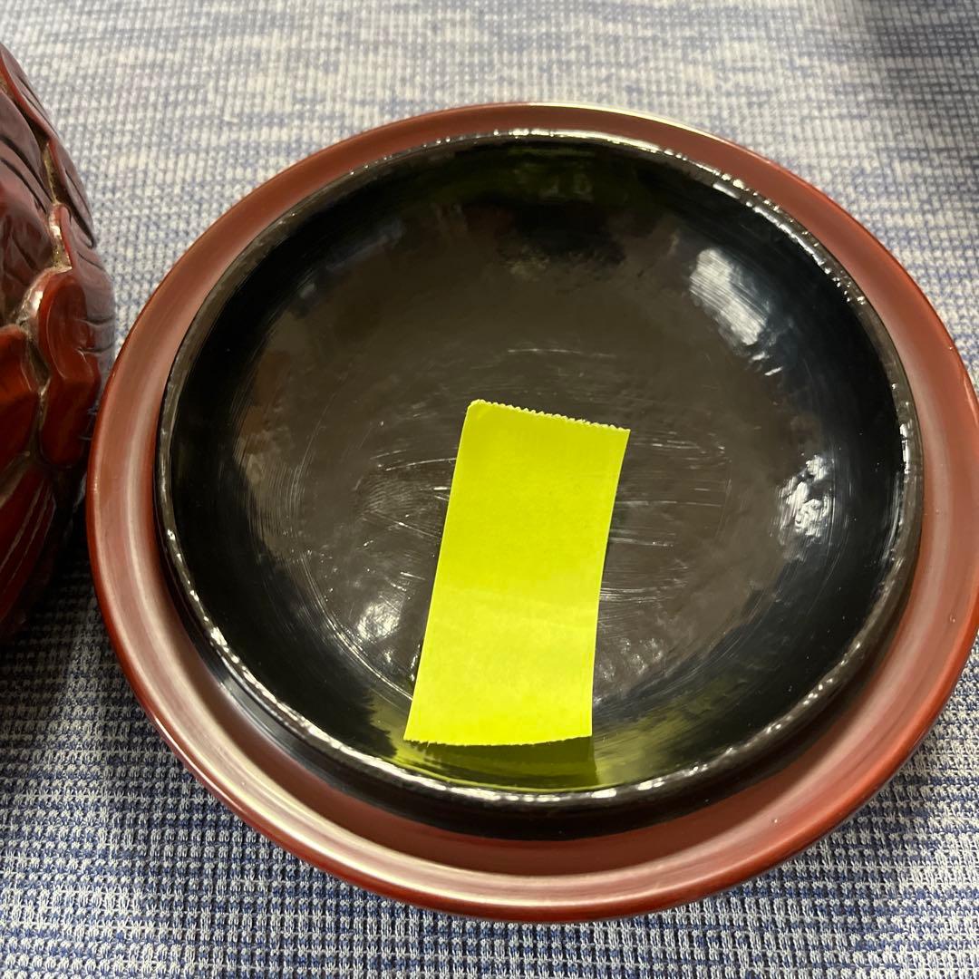 ハンドメイド　碁器　獅子牡丹　鎌倉彫　木星　漆塗り