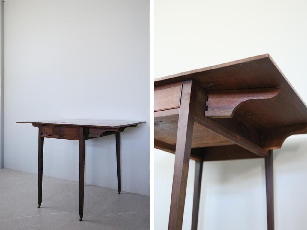 英国アンティーク木製ドロップリーフテーブル/バタフライ/ダイニング机89-275