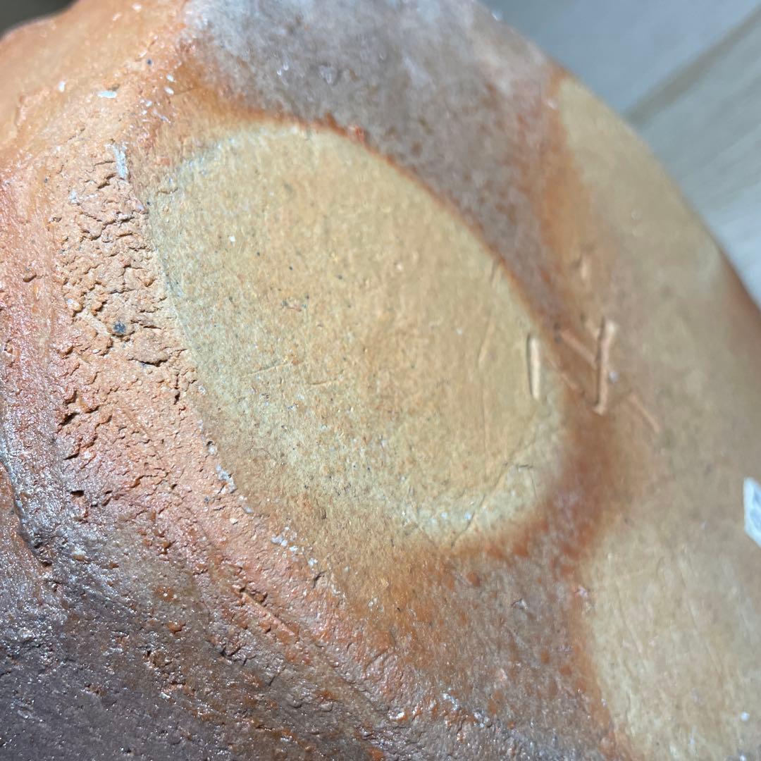 特大優品　人気陶芸家　神山清子　信楽自然釉面取花入　共箱