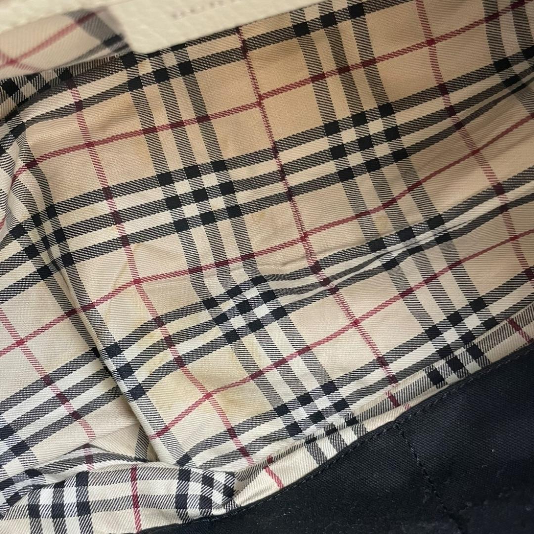 極美品✨ BURBERRY バーバリー ノバチェック レザー ハンドバッグ 白
