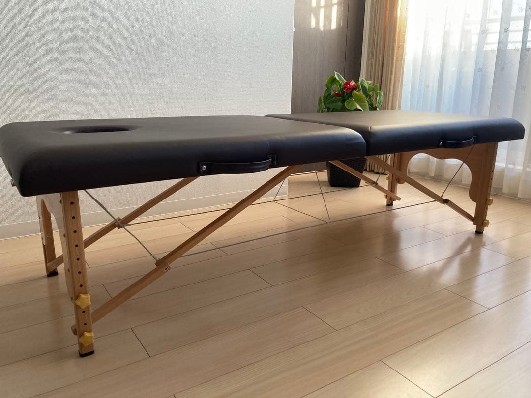 軽量 折りたたみ マッサージベッド ブラウン キャリーバッグ付 簡単