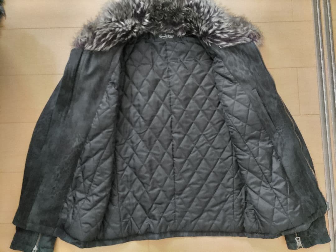 美品 トルネードマート レオパード柄スエード調ライダースジャケット