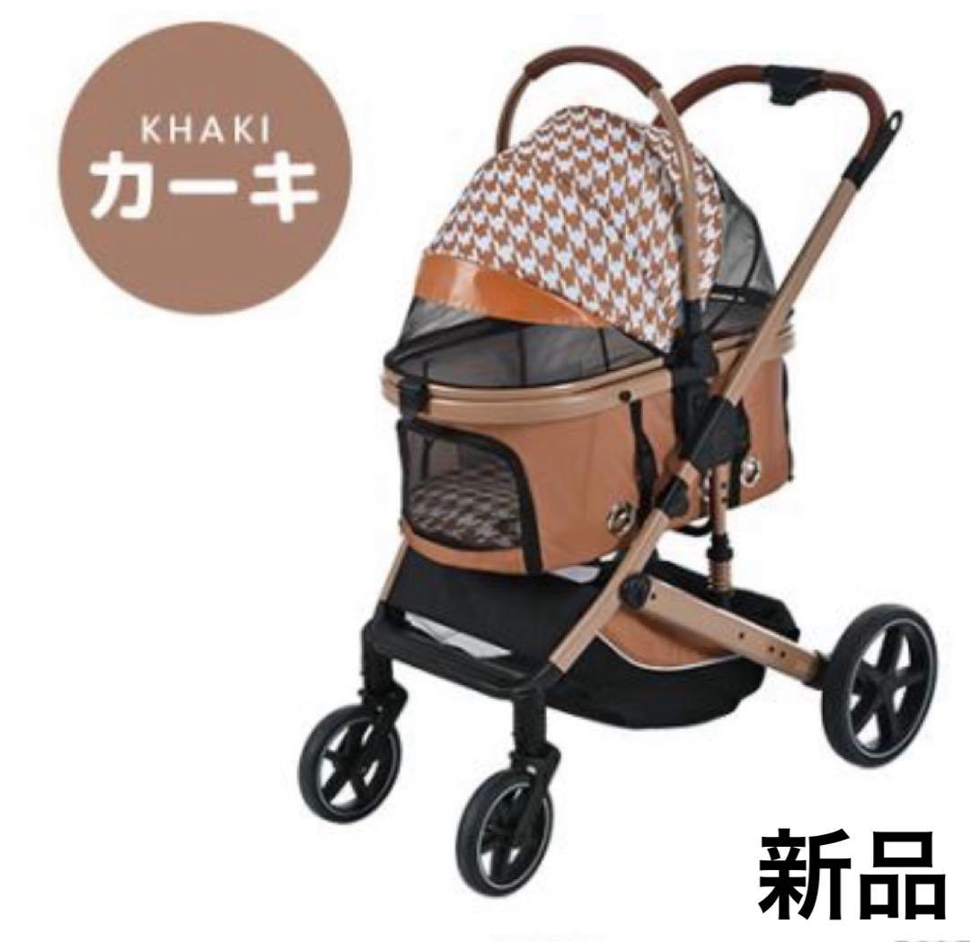 新品ペットカート多機能カーキペット用品カート4輪