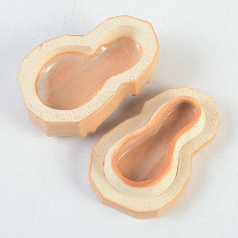 茶道具　萩焼　泥華窯造　坂田泥華　花香合　共箱　V　9729