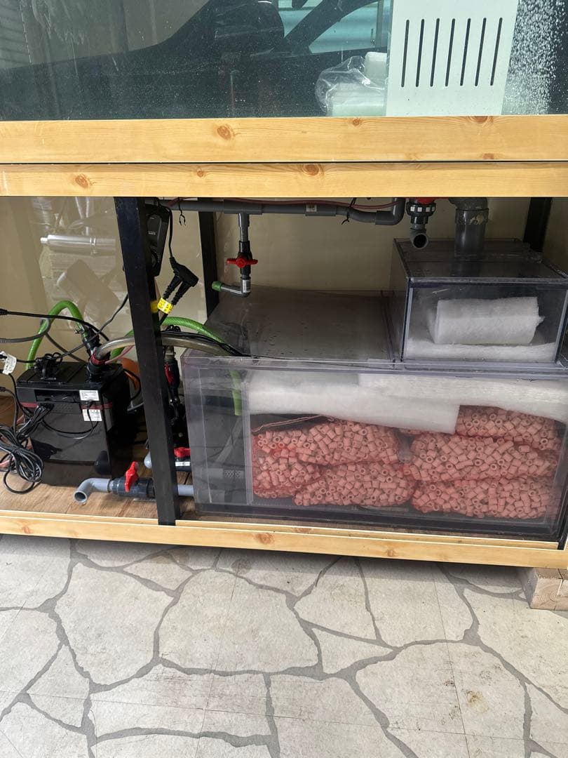 引き取り限定] 大型水槽 木製キャビネット セット