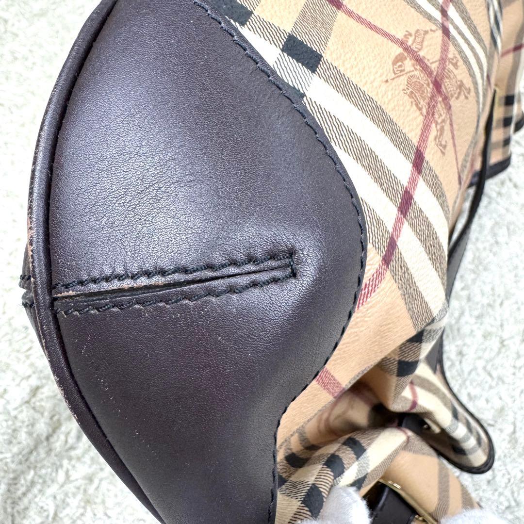 バーバリー ワンショルダーバッグ ハウスチェック ホースロゴ PVC レザー