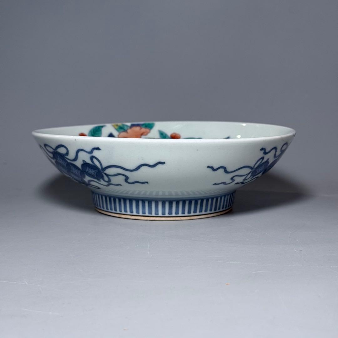 後期 色鍋島 椿文高台皿 櫛歯文高台 七宝結び文 桐箱