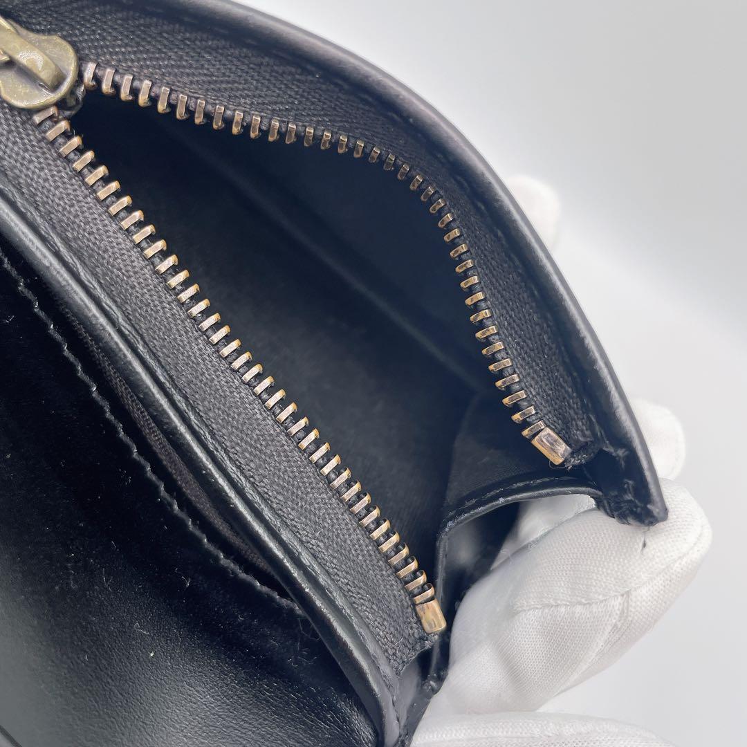 グッチ 財布 リネアキャット GG柄 シマ レザー 猫 黒 ミニ 二つ折り