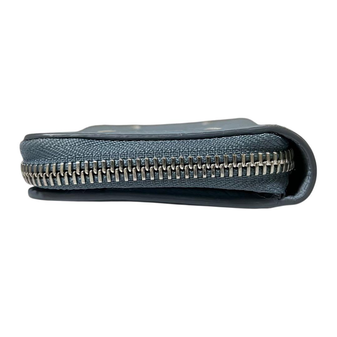 希少✨メゾンマルジェラ ケース ファスナー 4ステッチ ブルー 水色