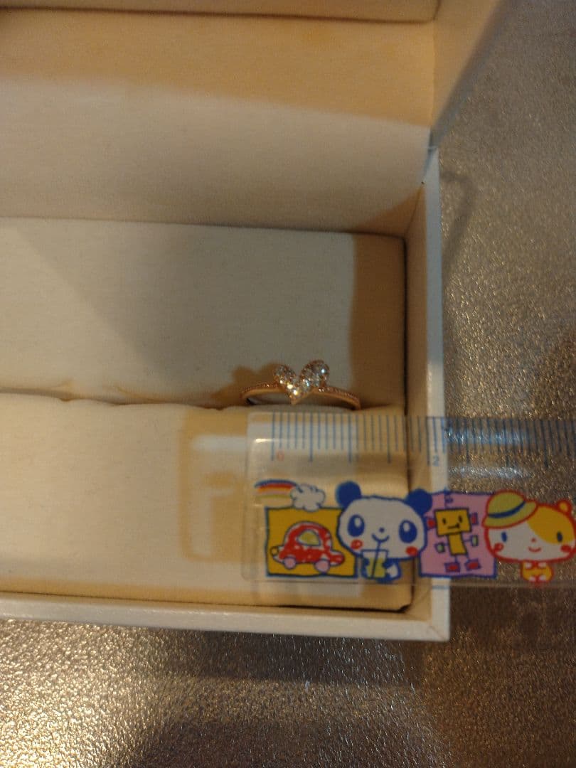 ｋ10　ダイヤ　ピンクゴールド ハート型リング 1.0g