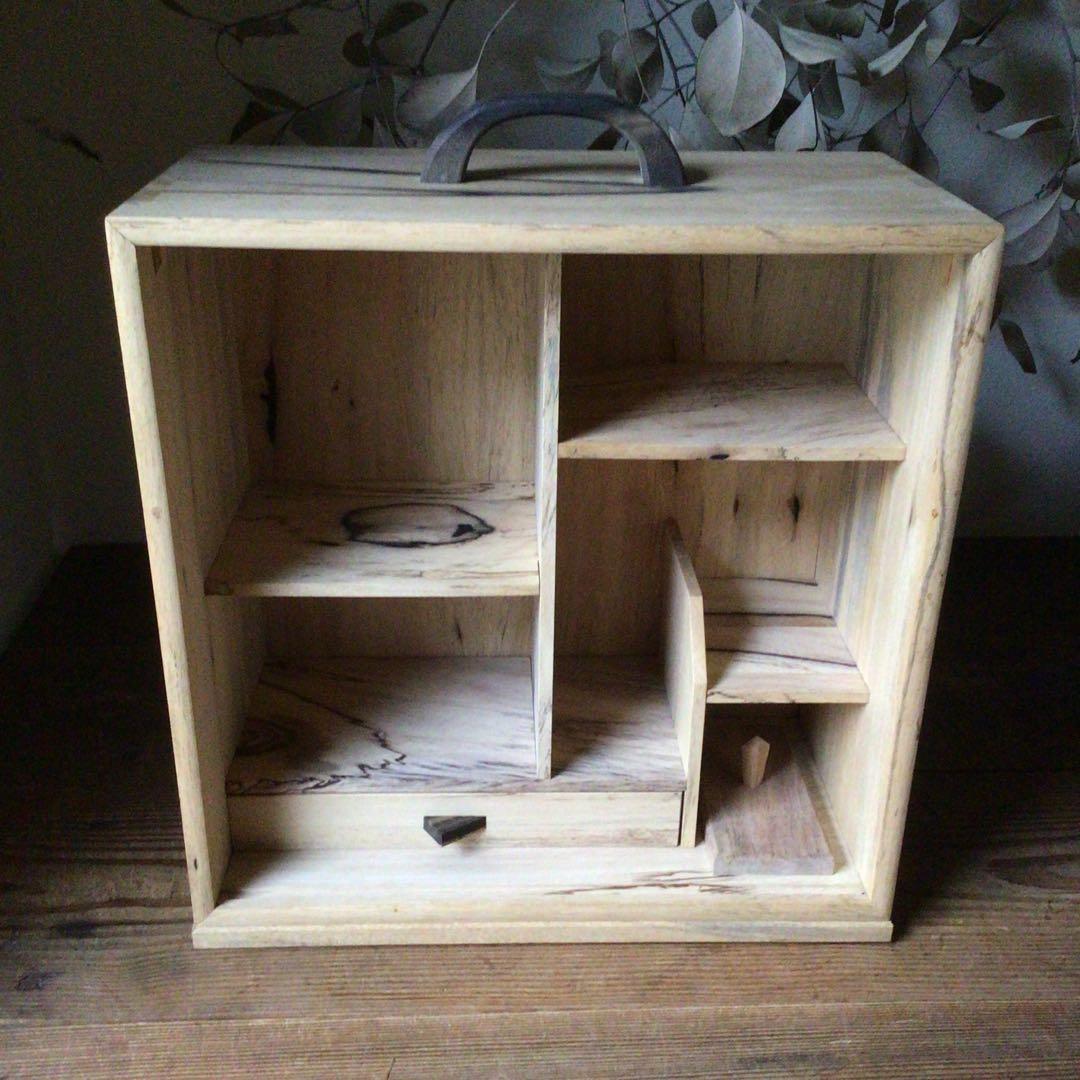 No3724 黒柿無垢 茶箱 高さ38.5cm 茶道具 器局 茶箪笥 送料無料