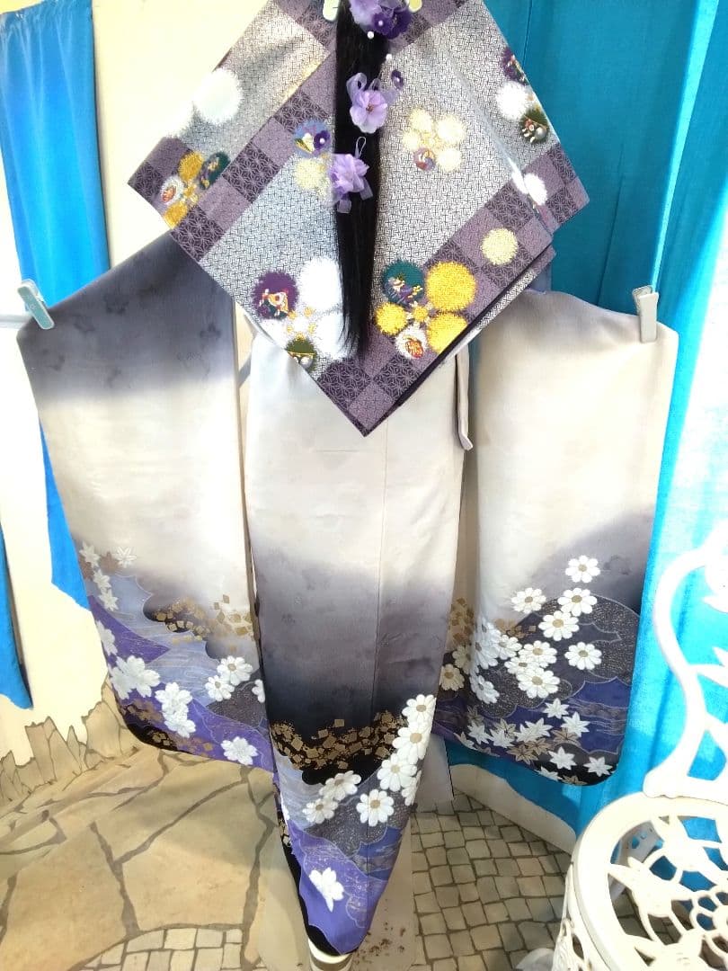 振袖フルセット、正絹振袖成人式、半襟重ね衿帯揚げ帯締め、唐織袋帯