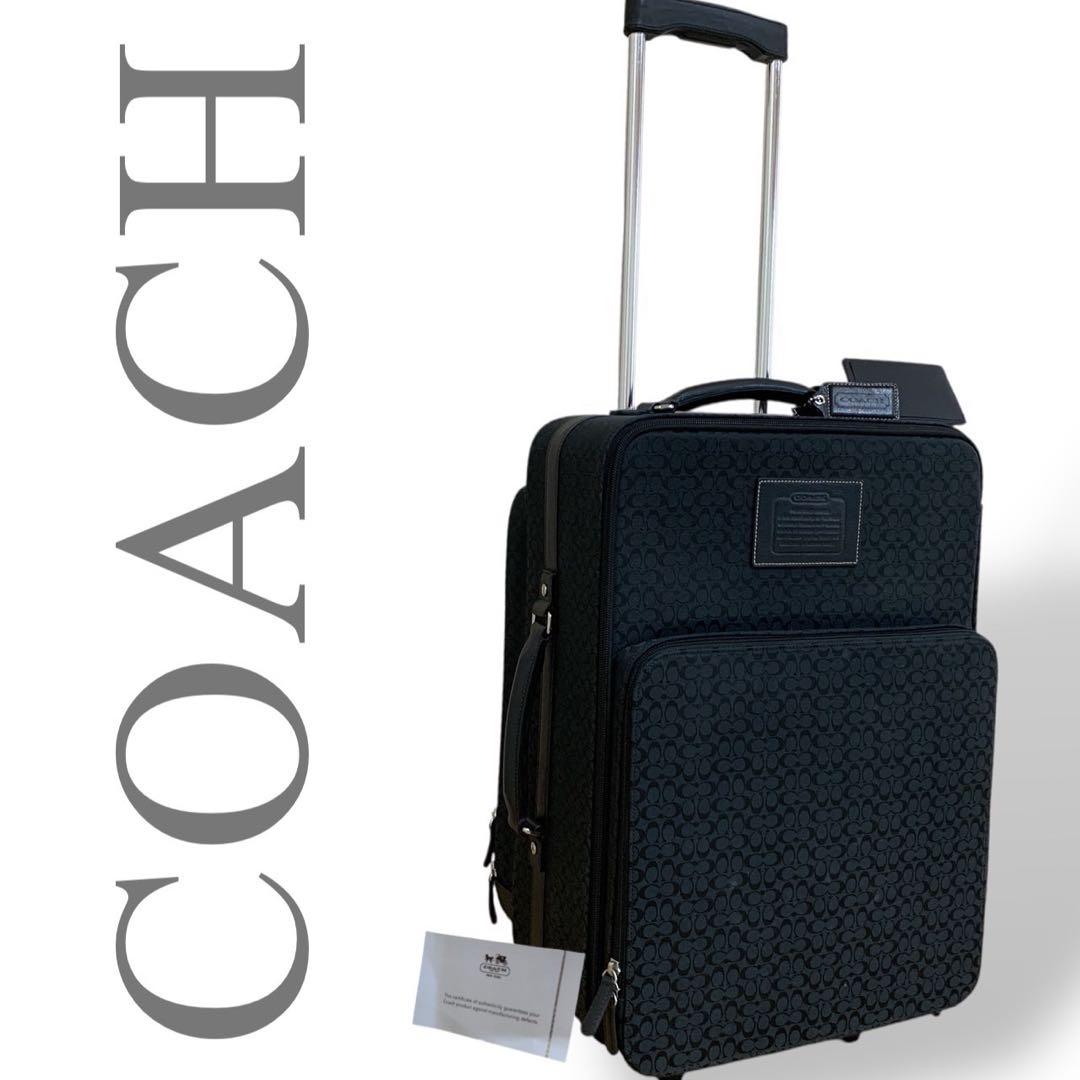 COACH コーチ 2輪 キャリーバッグ スーツケース シグネチャー ブラック