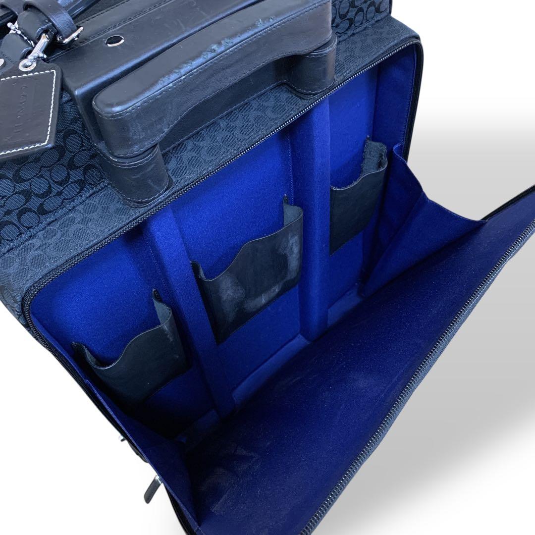 COACH コーチ 2輪 キャリーバッグ スーツケース シグネチャー ブラック