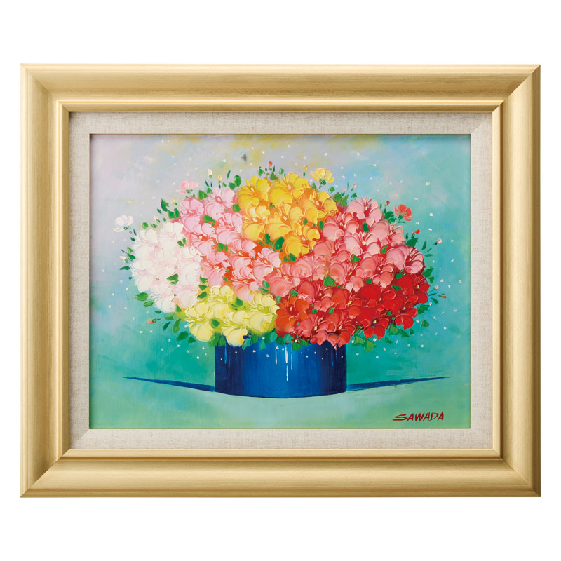 油絵 菅家令子 絵 絵画 インテリア F4-070702 花 油絵 菅家令子 絵