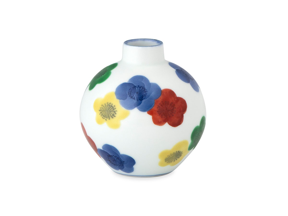 源右衛門窯 染錦梅花 小花瓶 / げんえもんがま 染錦梅花 小花瓶（赤