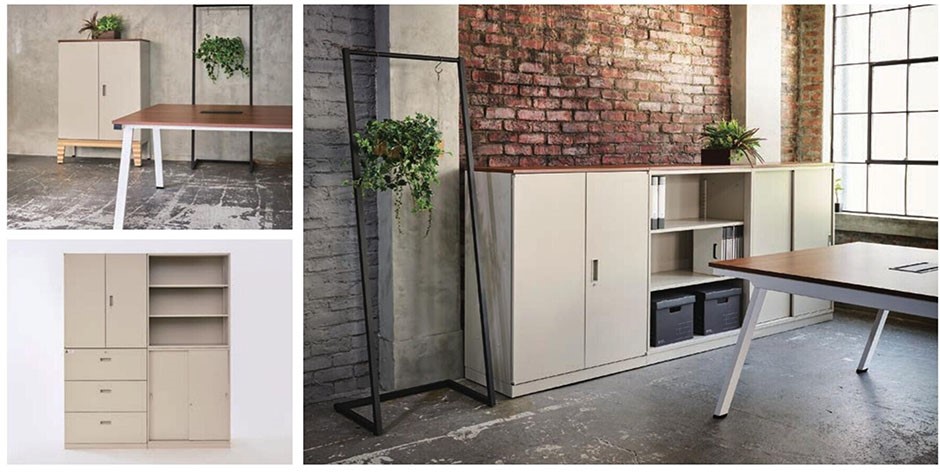 キャビネット IC-0910S MW 井上金庫H1050/2枚引違い