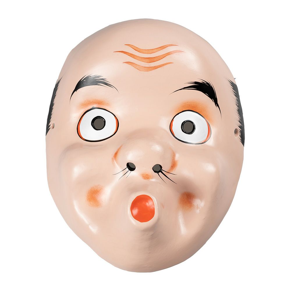 木彫りお面 ひょっとこ 笑い面 木彫りお面 ひょっとこ 笑い面