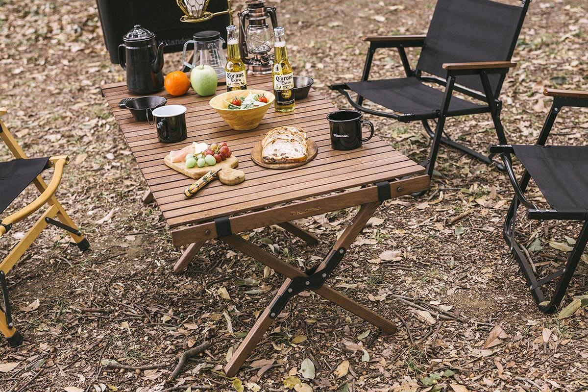 ハイランダー Hilander アウトドア ウッドキッチンテーブル ナチュラル