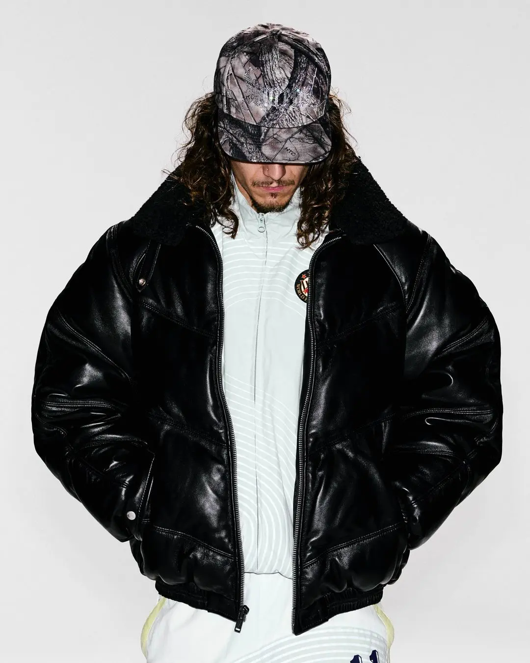 Supreme®/Schott® Chevron Leather Down Puffer Jacket | Supreme 24fw