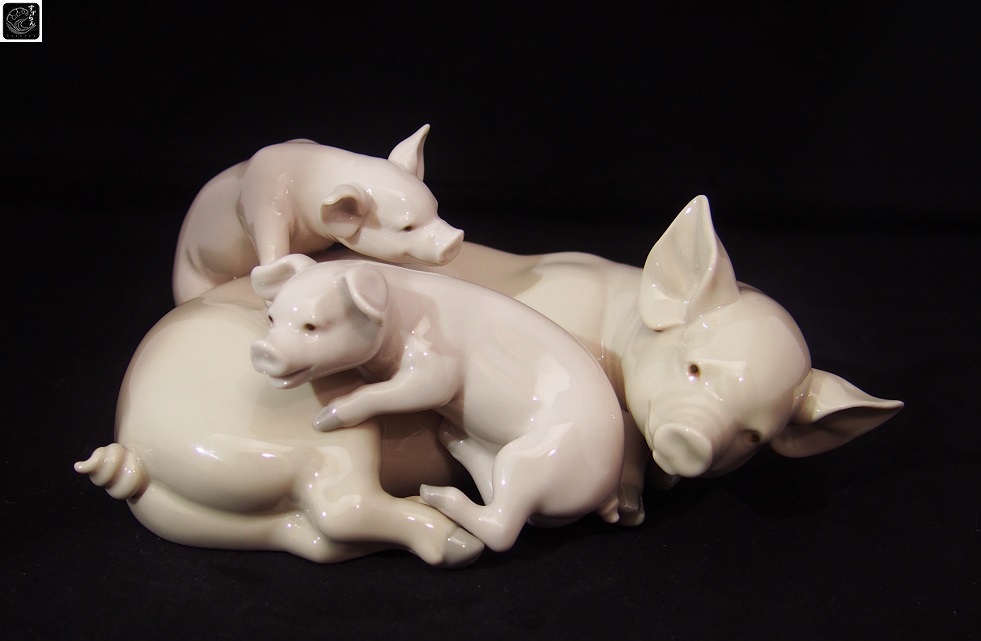 リヤドロ】【豚の親子】【絶版】【5228】