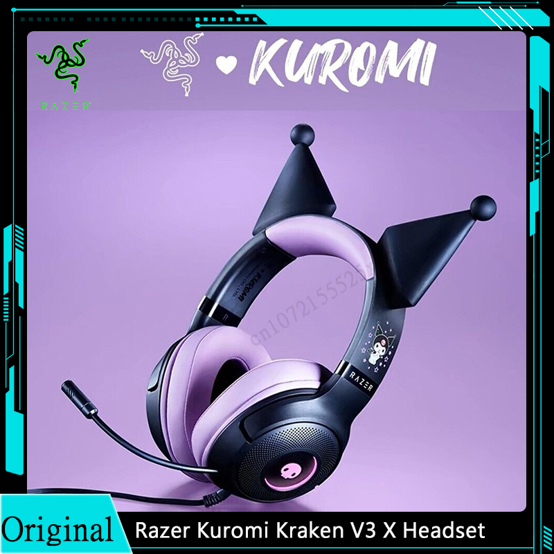 Razer クロミ ヘッドセット kuromi ヘッドホン 海外限定 マイク付き