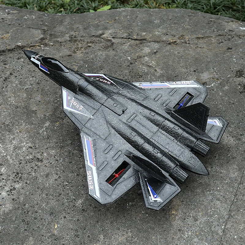 子供用リモコン付きSU57ラジコン飛行機,ライト,固定翼,手投げ,フォーム