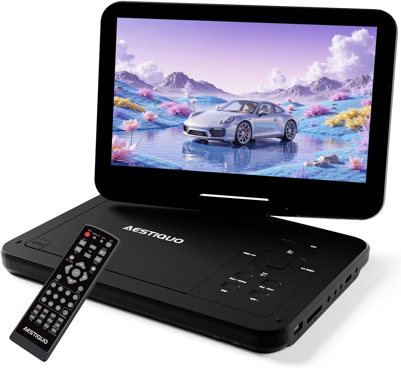 AESTIQUO PD101 ポータブル DVD プレーヤー｜10.5 インチ液晶 5 時間