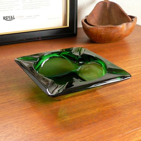 アンカーホッキング灰皿フォレストグリーン｜amber design北欧家具