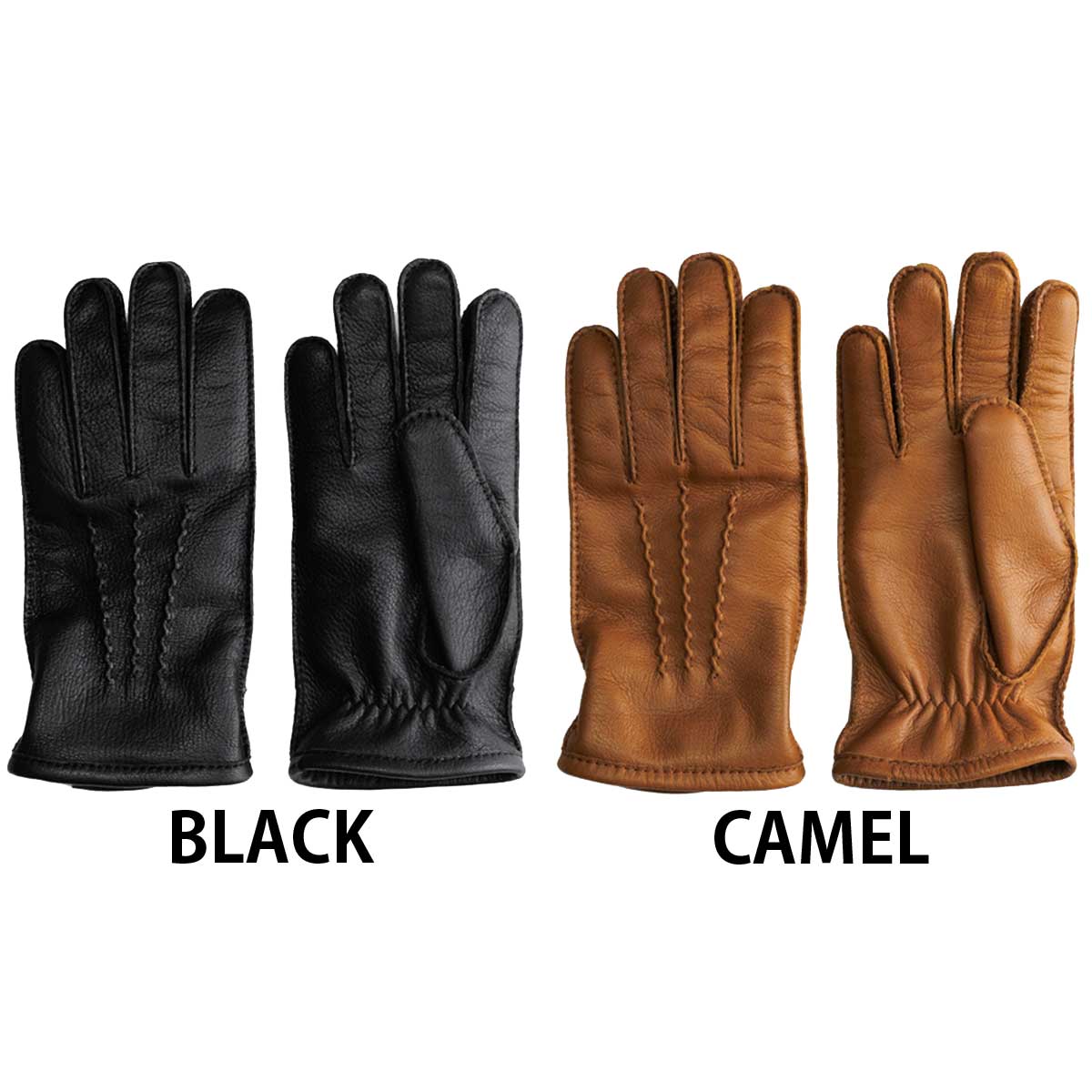KURODA 男性用 革手袋 鹿革 Deerskin〔手囲いサイズ：23/24/25cm〕手袋
