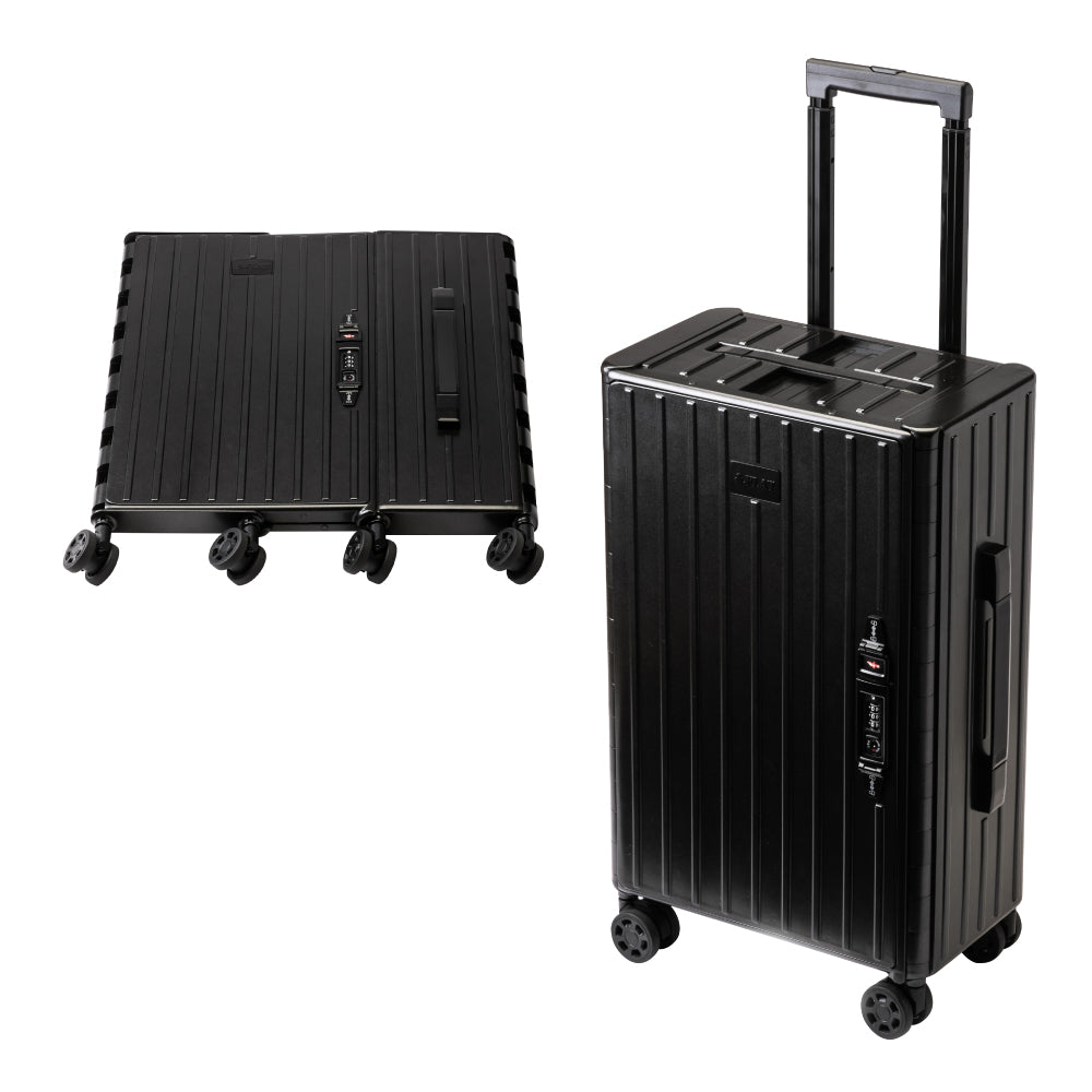 &.FLAT（アンドフラット）｜折り畳みキャリーケース - メタリック