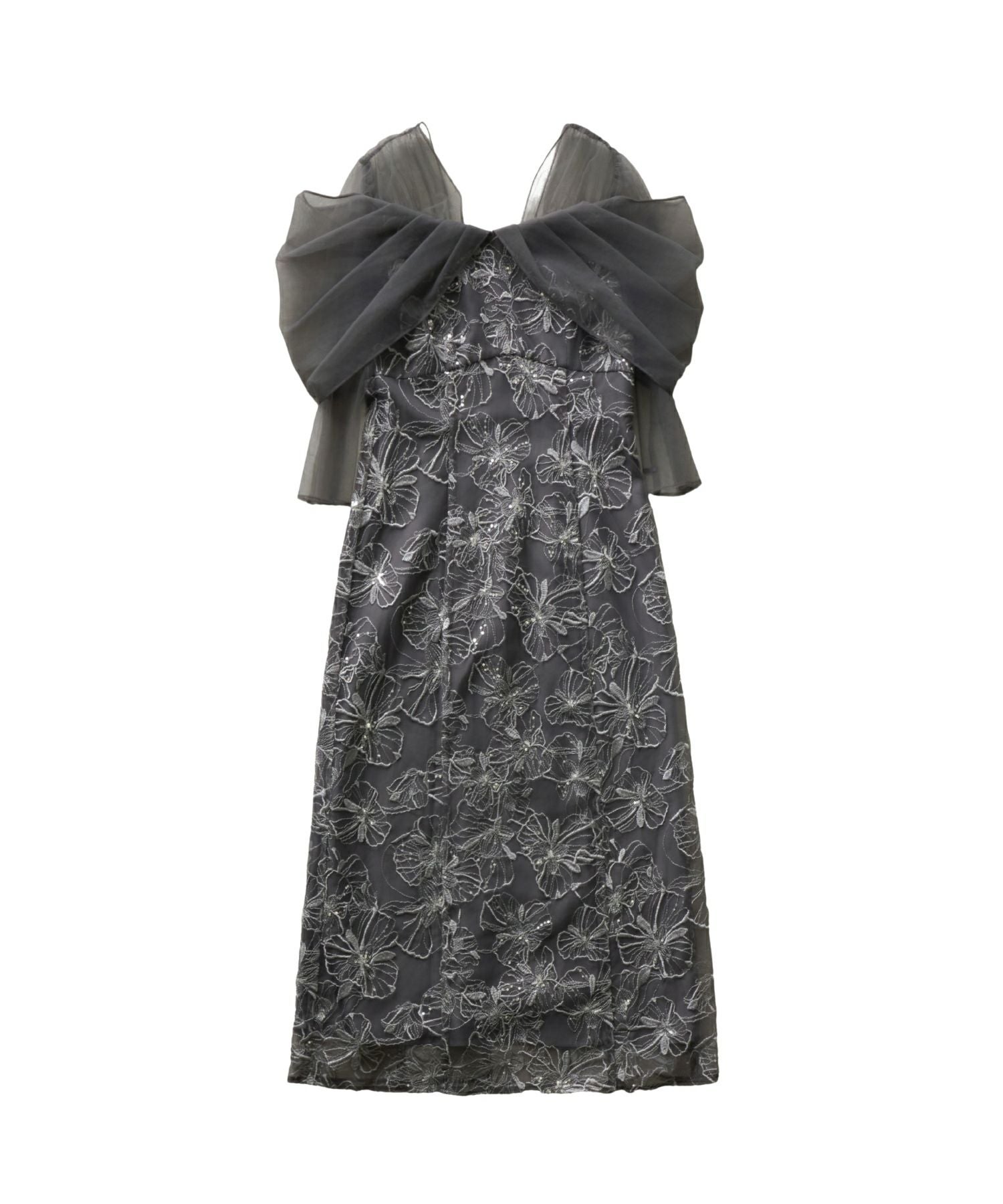 tulle drape spangle dress | ANDRESD