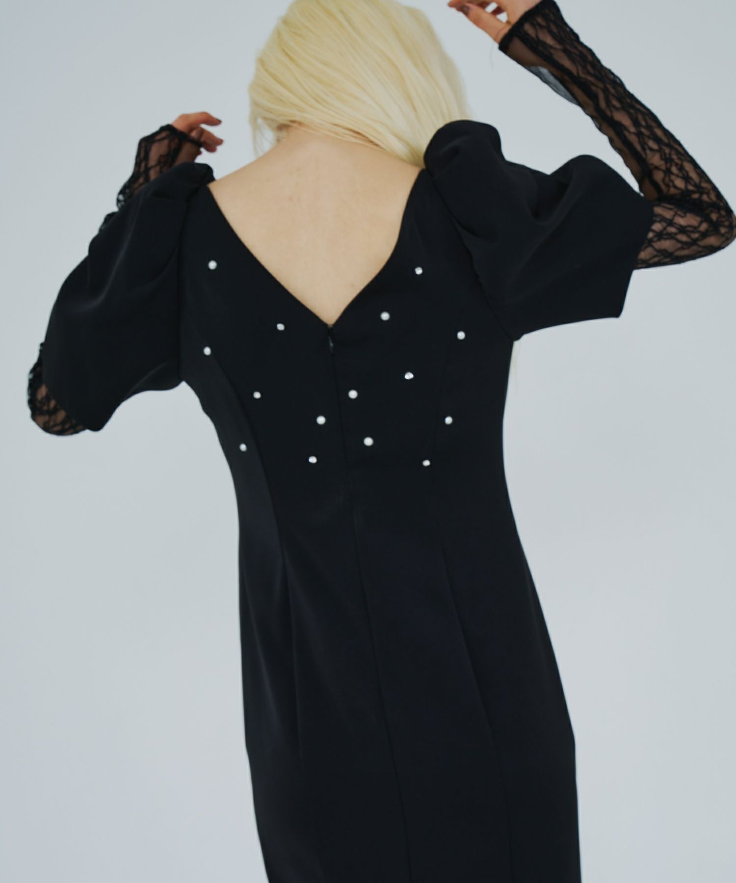 lace arm drape dress | ANDRESD