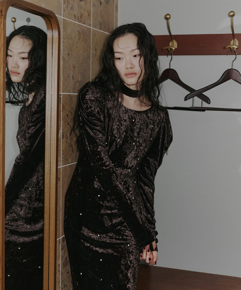 pearl glow velour dress | ANDRESD