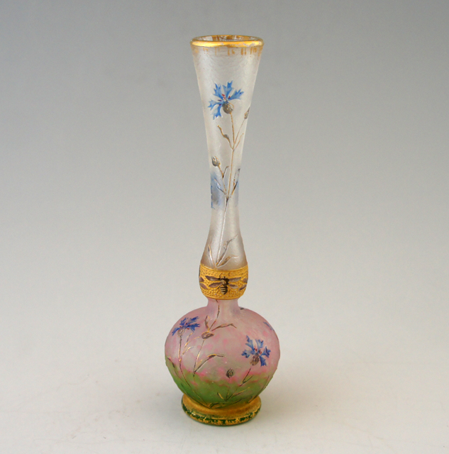 ドーム・ナンシー「矢車菊文 つる首花瓶」《アンティックかとう》