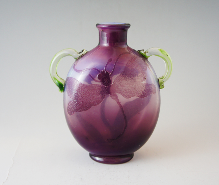 ドームナンシー 筒型 花瓶 高さ18cm 被せガラス アンテルカレール 幹