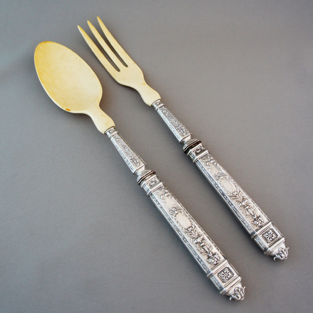 仏蘭西】【白蝶貝】Art Nouveau カトラリー 12名用 大型サーバー仏蘭