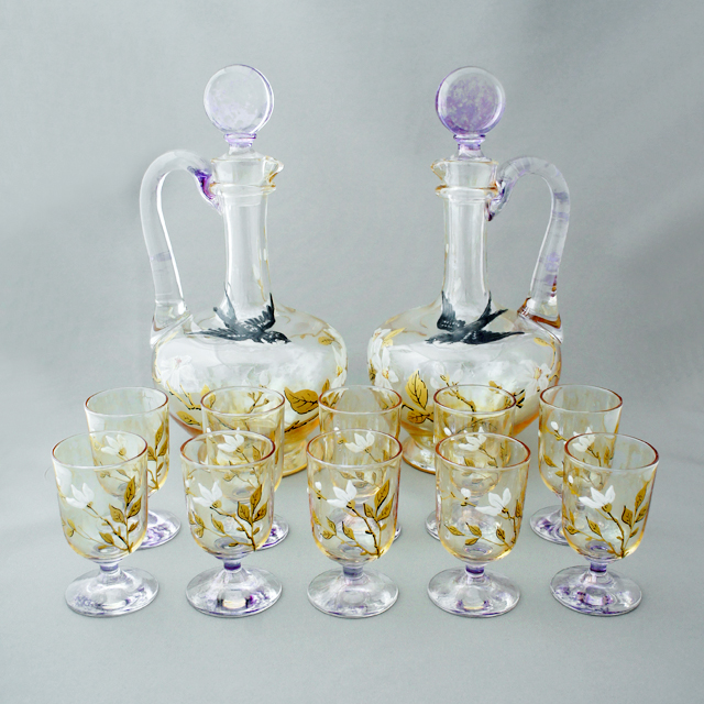 オールドバカラ「ジャポニズム ツバメ文 リキュールセット