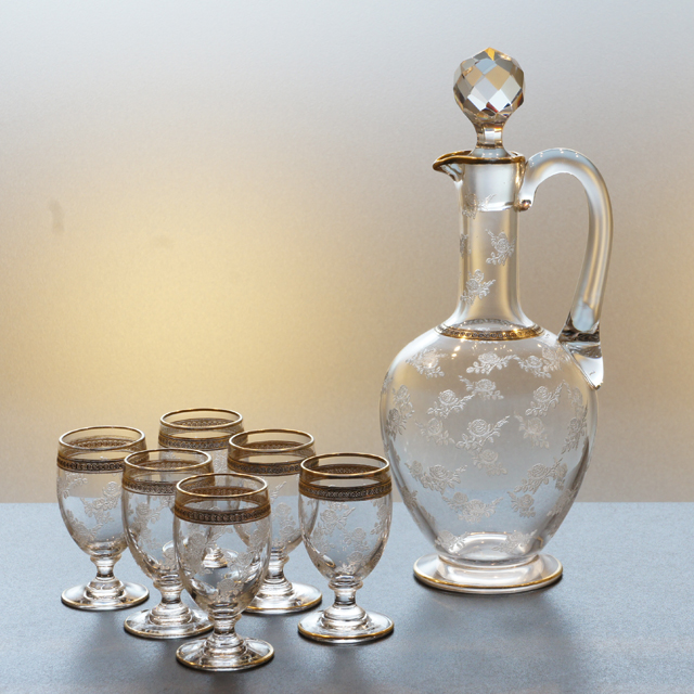 アンティークガラス コスメセット