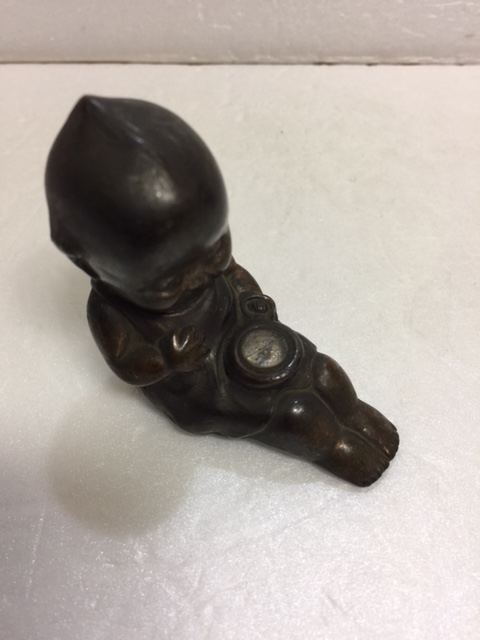 戦前☆キューピー 方位磁石付 アンチモニー 人形 5．8cm 90g